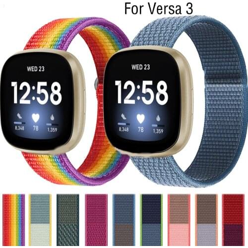 Nylon Loop Strap For Fitbit Versa 3/Sense Smart Watch Band Women Sport Bracelets For Fitbit Sense Wristband Correa Accessories