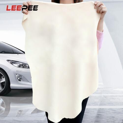LEEPEE Car Wash Towel Genuine Leather Wash Suede Car Cleaning Cloth Tools Absorbent Quick Dry Soft Natural Chamois Leather