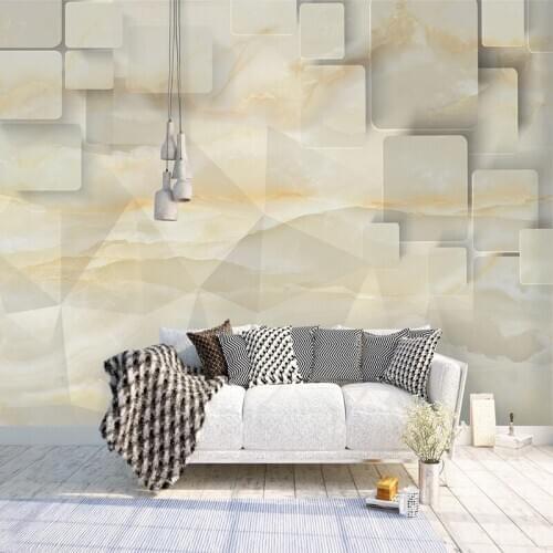Custom Photo Wall Papers Home Decor Modern 3D Geometric Lattice Marble Living Room Sofa TV Background Wall Art Mural Wallpaper