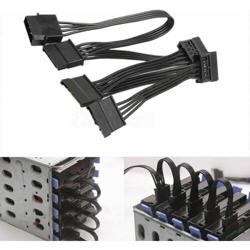 Newest 4pin IDE 1 To 5 SATA 15Pin Hard Drive Power Supply Splitter Cable For 4pin To 15pin Power Cord For DIY PC Sever