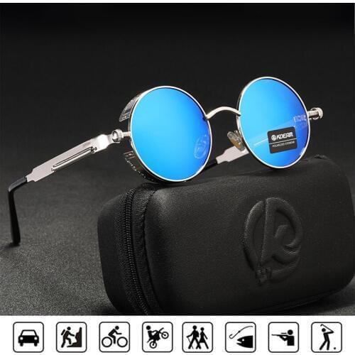 Retro Round Steam Punk Sunglasses for Men Brand Designer Circle Women Sun Glasses Vintage Metal Frame Driving Eyewear