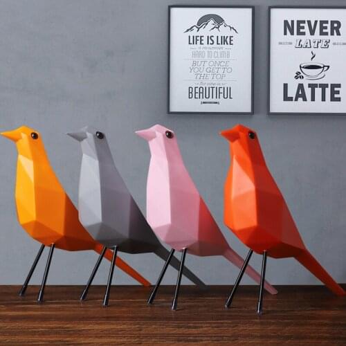 Modern Simple Color Geometry Bird Resin Handicraft Decorat Office LivingRoom Home Decoration Accessories Crafts Ornaments