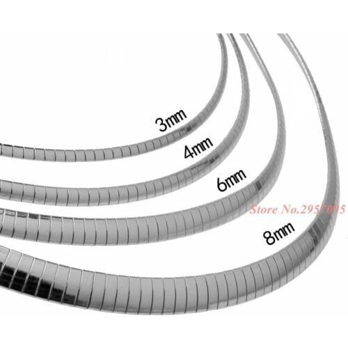 3/4/6/8MM Vintage Jewellery Choker 316L Stainless Steel Women Necklace Choker Necklace Snake Chain Choker