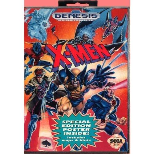 X-Men 16 Bit MD Game card with Retail Box For Sega Genesis & Mega Drive