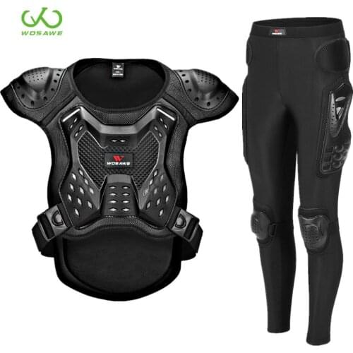 WOSAWE Sleeveless Motocross Body Armor Chest Hip Butt Knee Protection Jackets Racing Snowboard Motorcycle Vest Windbreaker Suit