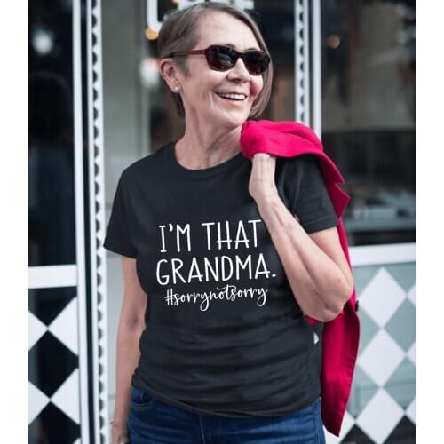 I'm That Grandma Letter Print Women Short Sleeve T-shirt Harajuku Graphic Tees Female Round Neck T Shirts Casual Tops Clothing