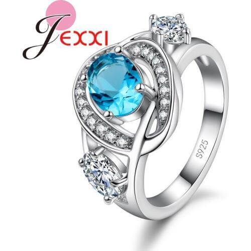 Jewelry Accessories Best Gifts Top Quality Crystal 925 Sterling Silver Women Rings Cubic Zircon Bijoux Party Jewelry