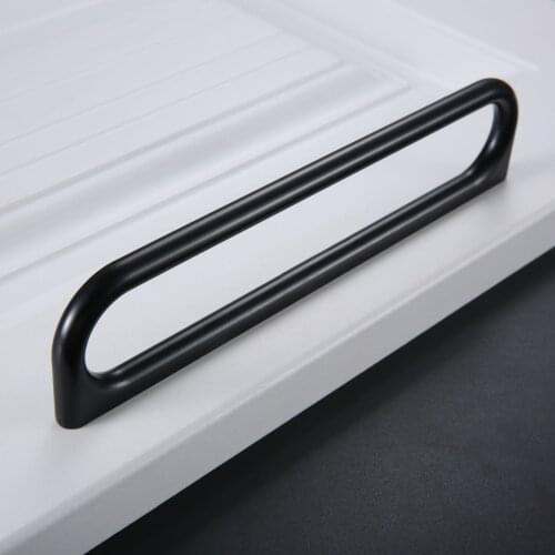 1Pc Black Simple Style Cabinet Handle 160MM Furniture Hardware Kitchen Door Knobs Cupboard Wardrobe Drawer Pulls