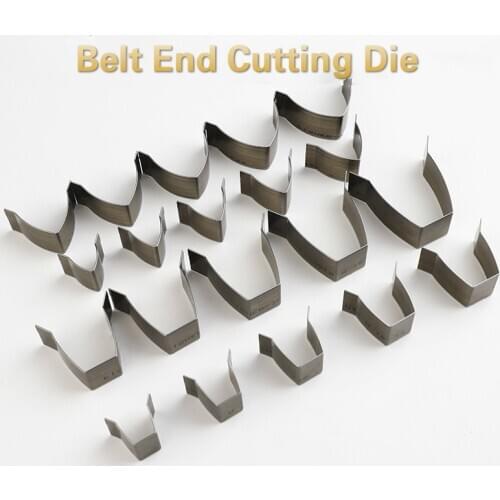 10pcs Leather Cutter Punches Flat Sharp Strap Belt Wallet Watch End Tools Die Cut Mould V Sharp Cutting Dies Leathercraft Knife