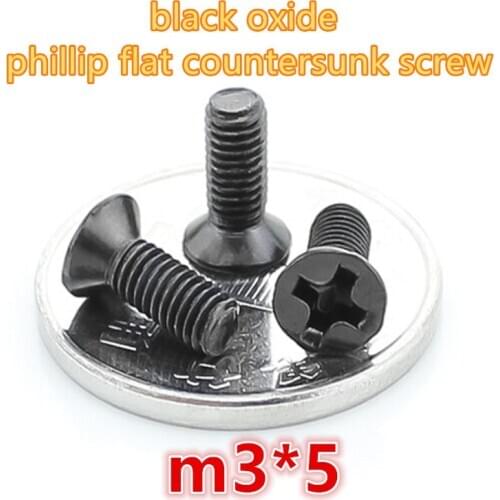 1000pcs m3*5 carbon steel with black zinc oxide phillip cross recessed head mini micro electronic screw machine screw