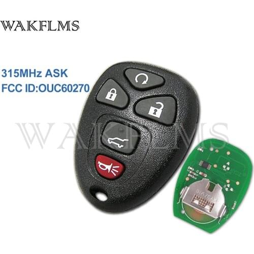 2PCS 5 Button Remote Key 315MHz Fob for Chevrolet Buick Cadillac Enclave Escalade Equinox Suburb Traverse OUC60270 2PCS