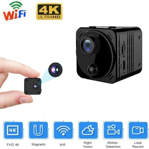2021 New 4K Mini Camera WiFi Smart Wireless IP Hotspot HD Small Cam Motion Detection Vlog Espia Night Vision Camcorder
