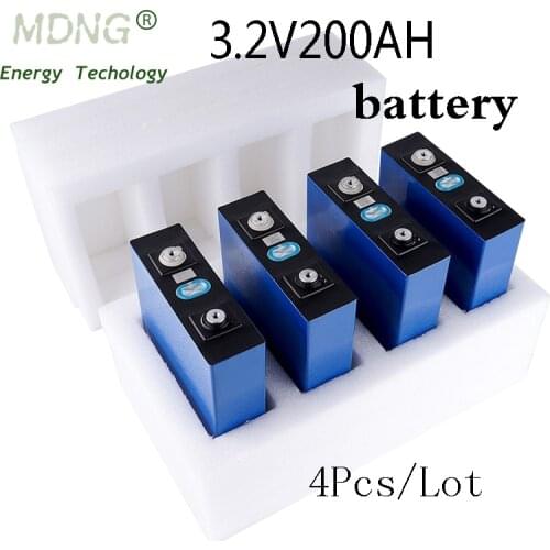 4 pcs lifepo4 3.2v200ah rechargeable battery QR code battery 12v 24v 48v no 280ah rv solar ocean EU U.S. tax-free