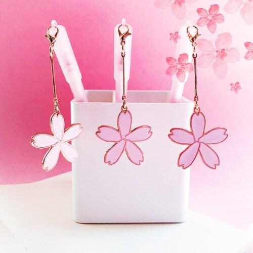 40pcs Cute Pens Kawaii School Supplies Flower Pendant Pens for School Office Supplies Christmas Novelty Promotional Pen Adorable