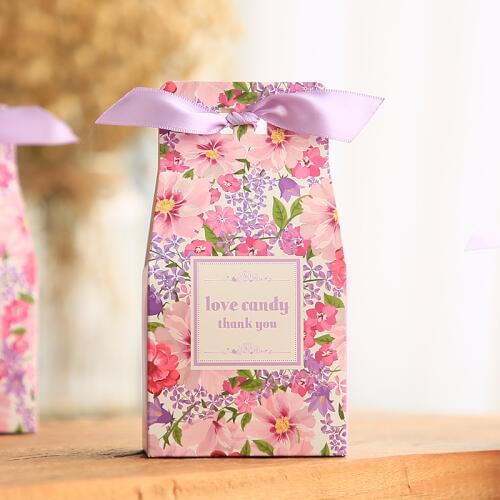 50pcs European style creative Violet Candy Boxes Wedding Favors party supplies chocolate box thank you Gift Boxes