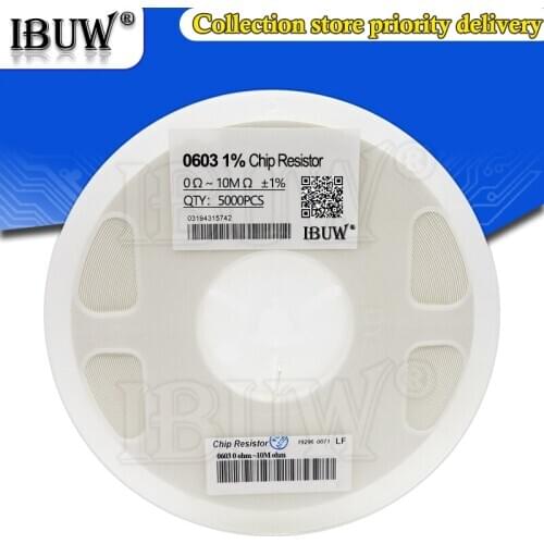 5000PCS 0603 1% SMD resistor 0R~10M 1/10W 0 1 10 100 150 220 330 470 ohm 1K 2.2K 10K 100K 1M 0R 1R 10R 100R 150R 220R 330R 470R