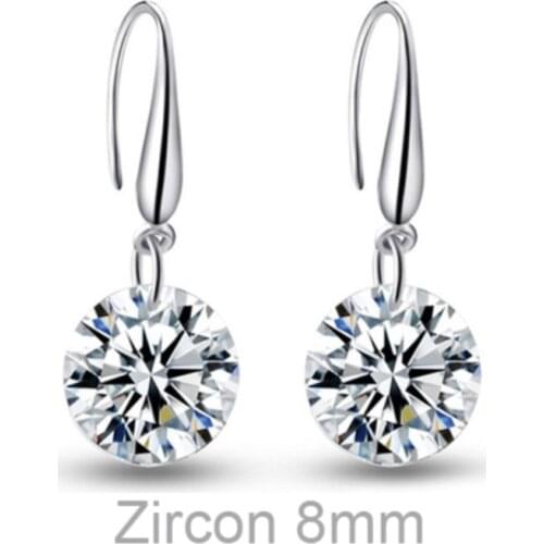AAAA+ real Zircon stone dropshipping pendant big 8mm earringshining fashion jewelry quality bridal women gifts cutting