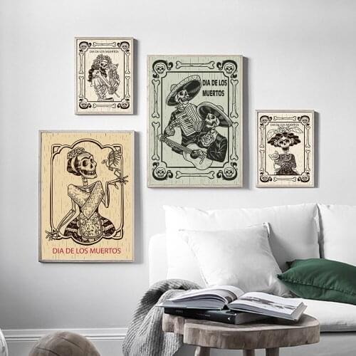 Abstract Canvas Painting Skull Nordic Style Waterproof Ink Canvas Print Art Painting Modern Living Room Bedroom Decoration