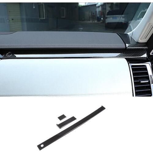 Carbon Fiber Car Interior Accessories For Land Rover Discovery 5 2017 2018 Dashboard Decor Strips Trim Styling Auto Bezel ABS