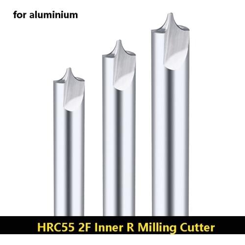 BEYOND HRC55 2 Flute Inner R Milling Cutter Carbide End Mills Anti-circular R Angle Chamfering Cutter Center R0.5 - R6