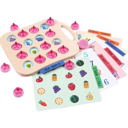 Baby Educational Toys Flower Memory Chess Wooden Toys For Kids Family Game Children Educational Learning Toys Birthday Gift