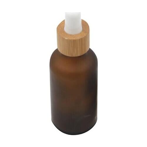 15ml 30ml 50ml Frosted Amber White Glass Dropper Bottle with Bamboo Cap 1oz Glass Bamboo Essential Oil Bottle