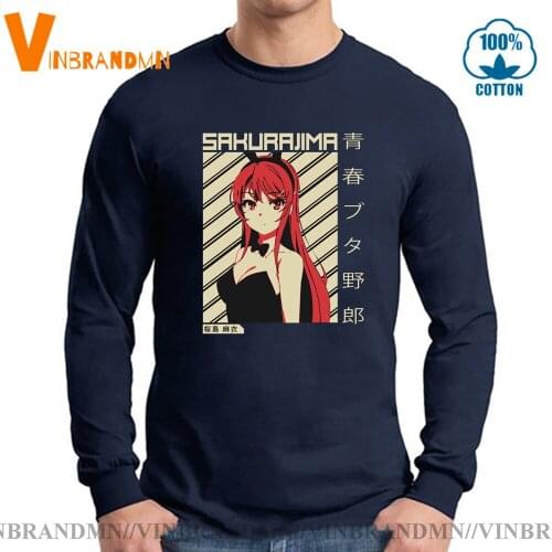 Waifu materials tshirt Japanese Manga Mai Sakurajima Rascal Does Not Dream Of Bunny Girl T shirt Ahegao Sempai Anime T-shirt