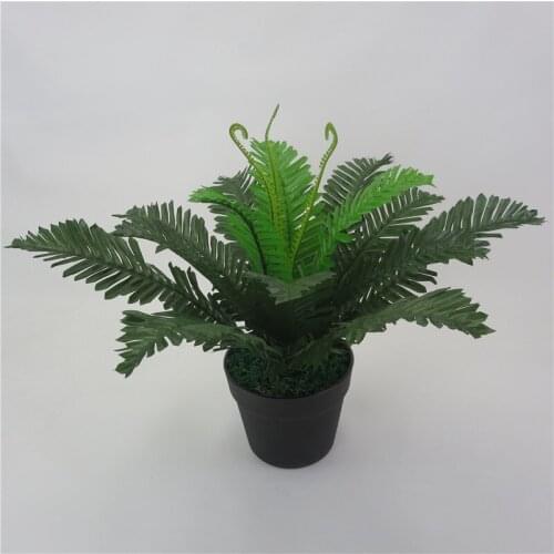 Artificial green palm leaves fern plants bouquet fake grass home shop green wall decorative flowers