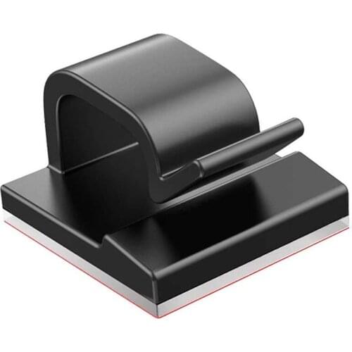 100PCS Square Storage Fixing Device Desktop Car Office Wall with Line Clip Acrylic Transparent Adhesive Card Clip