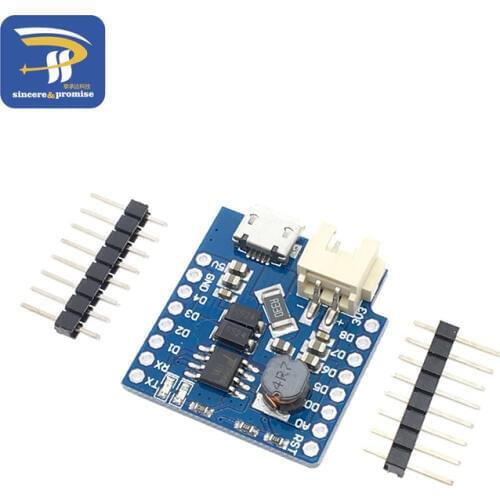 D1 Mini Battery Shield for Wemos USB Single Lithium Battery Charging Boost Module With Pins LED Indicator 5V DC Free Shipping