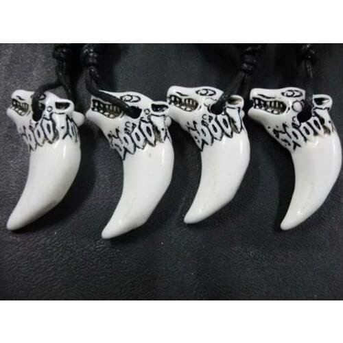 20 pcs Wolf tooth men necklace Fashion Resin head jewelry