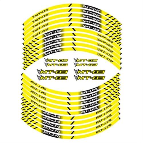 MT-03 Motorcycle Front Rear Tire Sticker Wheel Rim Film Border Reflective Waterproof Decals Sticker Suit For YAMAHA MT03 mt03