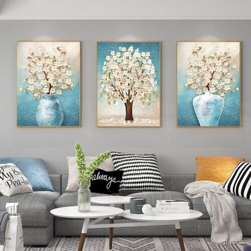 BALLEAY ART Wall Poster Abstract Floral Canvas Painting For Living Room Bedroom Wall Art Decorative PicturesHome Decor Prints