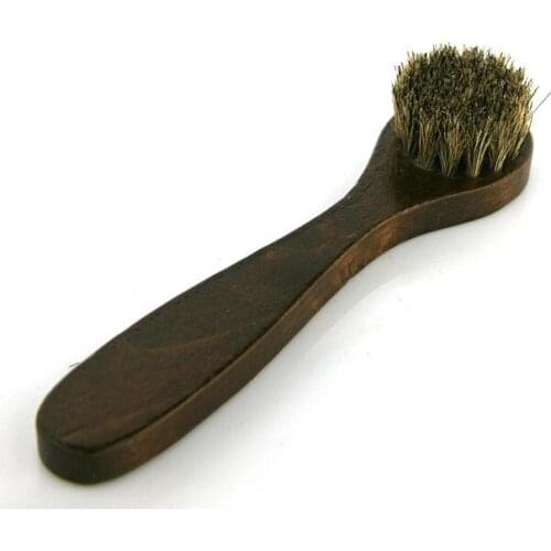 Leather Cleaner 2020 New Skillet Horsehair Shoe Brush Matte Leather Suede Leather Turned Fur Go Gray Oiled Polishing