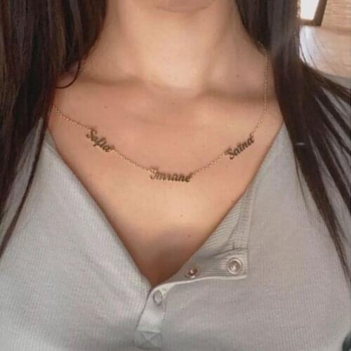 Custom Name Necklace Stainless Steel Personalized Multiple Name Necklace Nameplate Pendant Necklaces Woman ManJewelry Best Gift