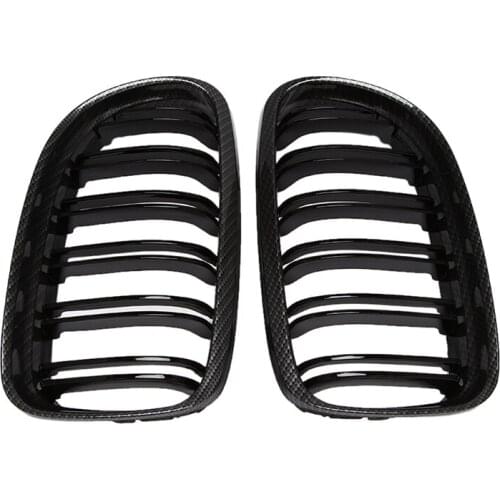 Fit For-BMW 3 Series E90 LCI Facelift 09-12 Carbon Fiber Front Kidney Double Slat Grille 51137201969, 51137201970