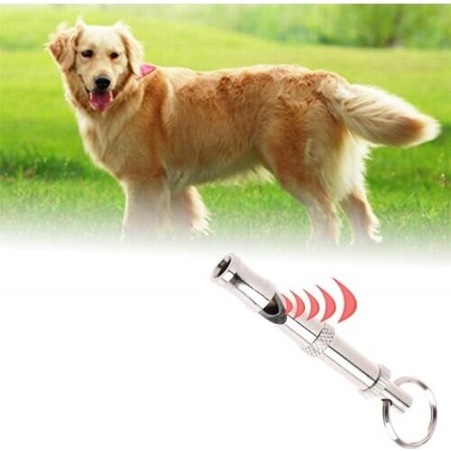 Portable Pet Dog Whistle Keychain Two-tone Ultrasonic Flute Stop Barking Sound Repeller Dog Training Whistle