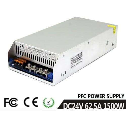 Regulator DC24V Power Supply Switching 62.5A 1500W Driver Transformer 110V 220V AC To DC 24V SMPS Module for LED CNC Print Motor