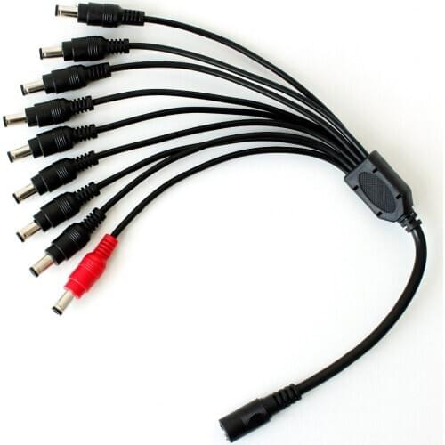 ESCAM 1 to 9 DC Power Splitter Cable DVR Plugs for CCTV Camera System video cctv accessories