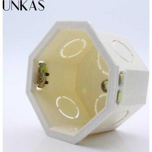 UNKAS Free Choose, White Plastic Materials, 82mm*82mm EU Standard Internal Mount Box for 86mm*86mm Standard Wall Light Switch