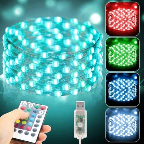 16 Colors fairy string lights USB Remote Control christmas Lights garlands Waterproof Outdoor Holiday Wedding Party Decoration