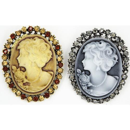 Vintage Fashion Top Quality Fashion Cameo Brooch Top Quality Elegant Pin Brooches Retail
