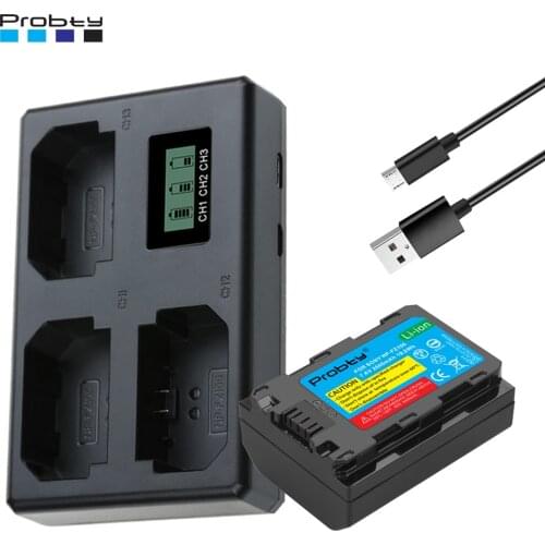 2600mAh NP FZ100 NPFZ100 NP-FZ100 Battery + 3-slot LCD USB Charger for Sony Alpha A7III A7R III A9 Alpha 9 A7R3 A6600 Cameras