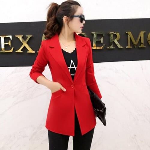 2021 New Hot Sale Women Blazers Jackets Spring Autumn Casual Office Women Suits Slim Solid Female Jacket Plus Size Basic Coat