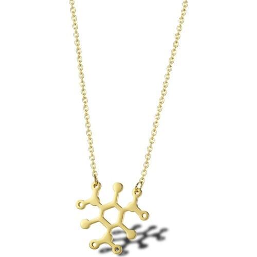 RIR Science Caffeine Molecule Necklace Chemistry Laboratory Molecular Structure Ladies Jewelry Necklace Scientist Gifts