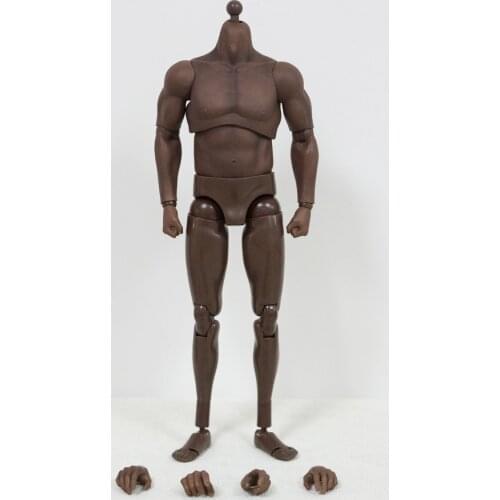 1/6 GANGHOOD Strong Muscular Body Fit 12" Black People Head Sculpt