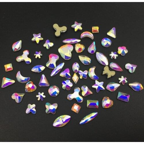 20 pcs New Pear,Horse eye,Heart Shape Crystal AB Rhinestones For DIY Manicure Glass Nail Art 3D Decoration Design