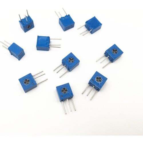 200pcs 3362X 3362 Single Turn Cermet Trimmer Potentiometer Variable Resistor 100 200 500 1K 2K 5K 10K 20K 50K 100K 200K 500K Ohm