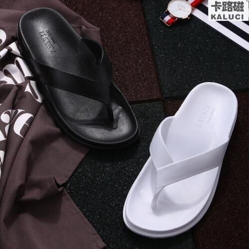 2020 Summer Solid Color Flip Flops Men Slippers Summer Anti-skid Outdoor Light Casual Beach Mens Sandals Household Slipper TX145