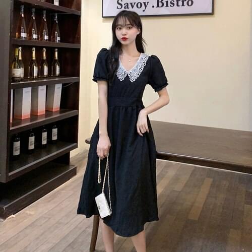 31416# Nursing Maternity Clothing Loose Stylish Peter Pan Collar Dress Pregnant Women Pregnancy Nursing Dress